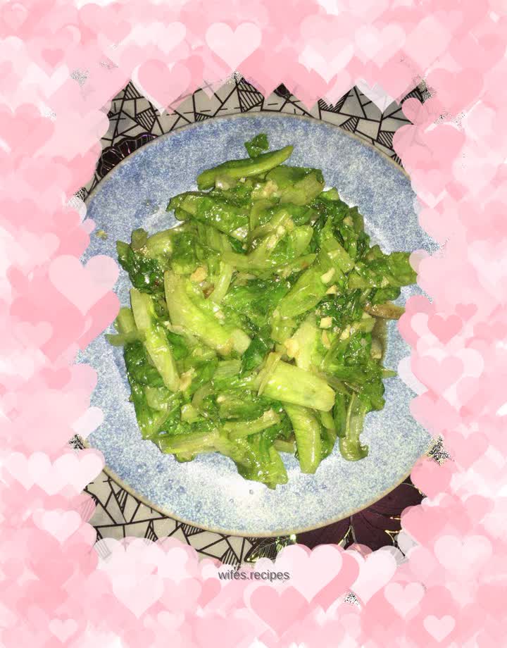 Stir-fried lettuce with garlic paste