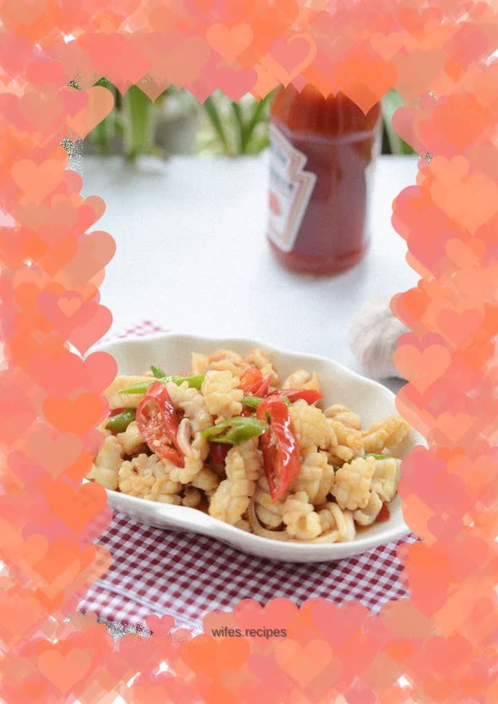 Delicious sauce---fried squid with garlic and tomato sauce