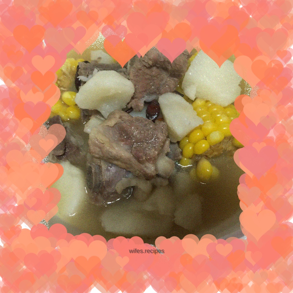 Yam, Corn and Pork Ribs Soup