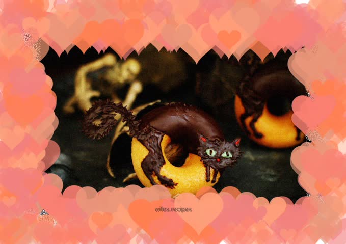 Halloween Fried Little Black Cat—Creative Chocolate Donuts