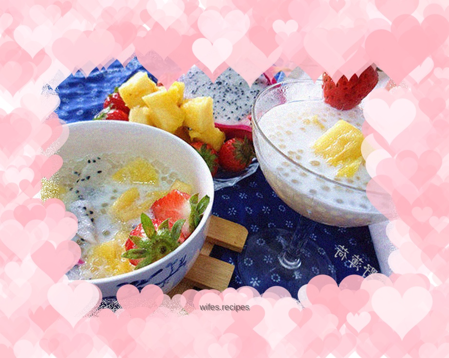 Fruit coconut milk sago