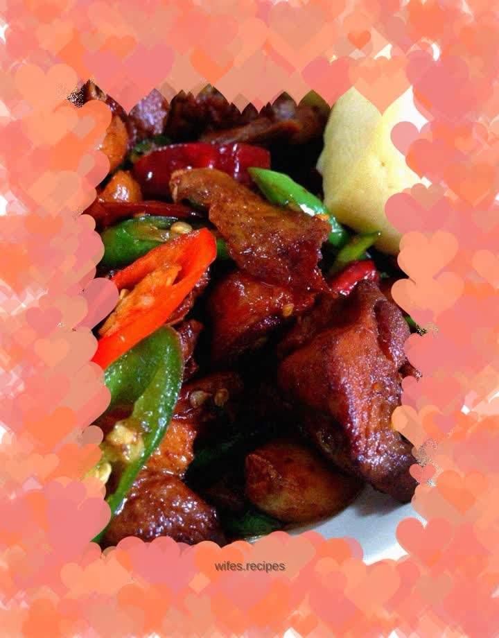 Stir-fried duck meat with hot pepper