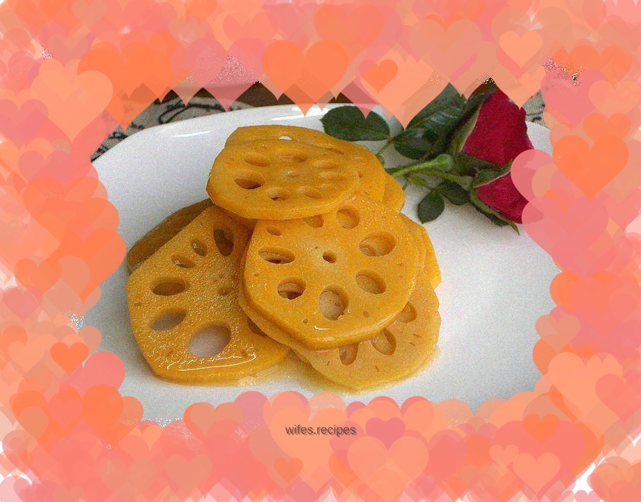 Orange juice and lotus root slices