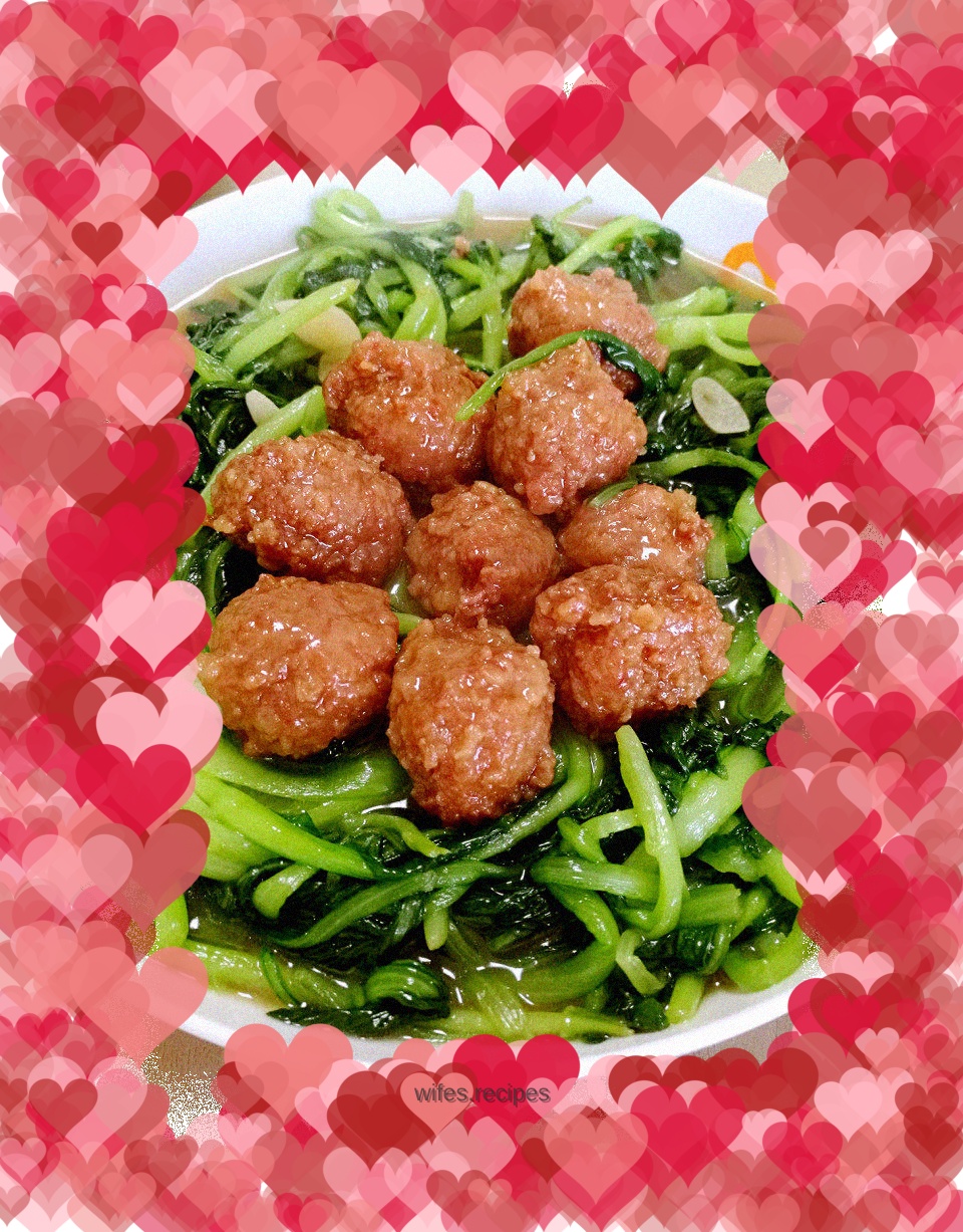 Braised meatballs with rapeseed