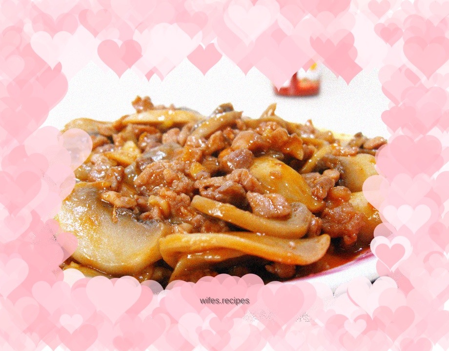 Mushrooms braised in red wine