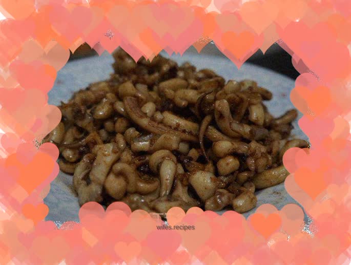 Stir-fried squid tentacles