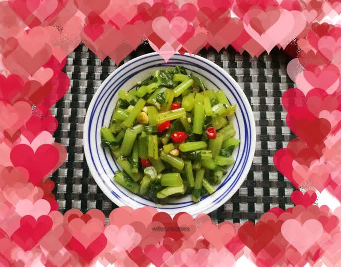 Blanched white radish stems