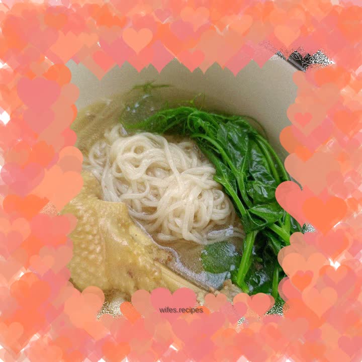 Pea Tip Chicken Noodle Soup