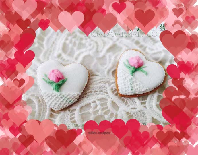 Lace Rose Frosted Cookies