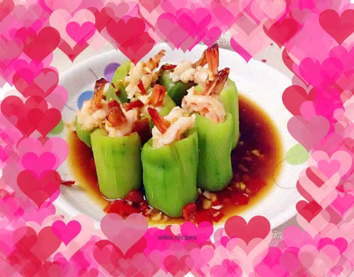 Garlic Luffa and Shrimp Cup