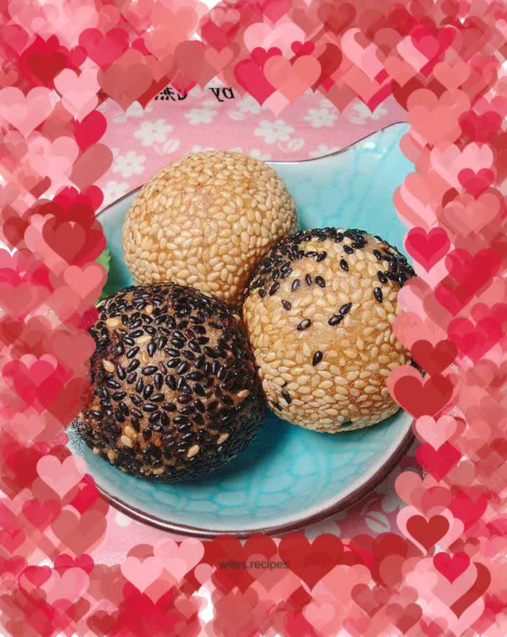 【Soy milk, purple potato and bean paste sesame balls】Make full use of soy milk