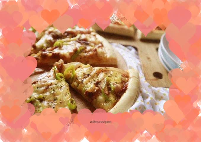 Thick-crust shrimp and bacon pizza