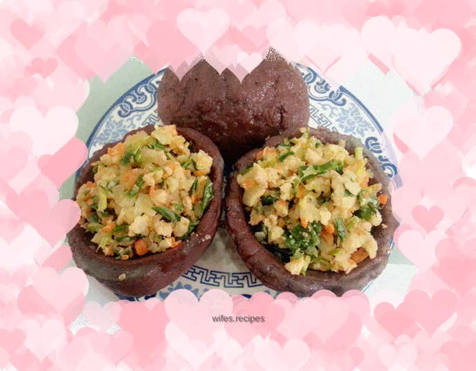 Black rice soft steamed bun