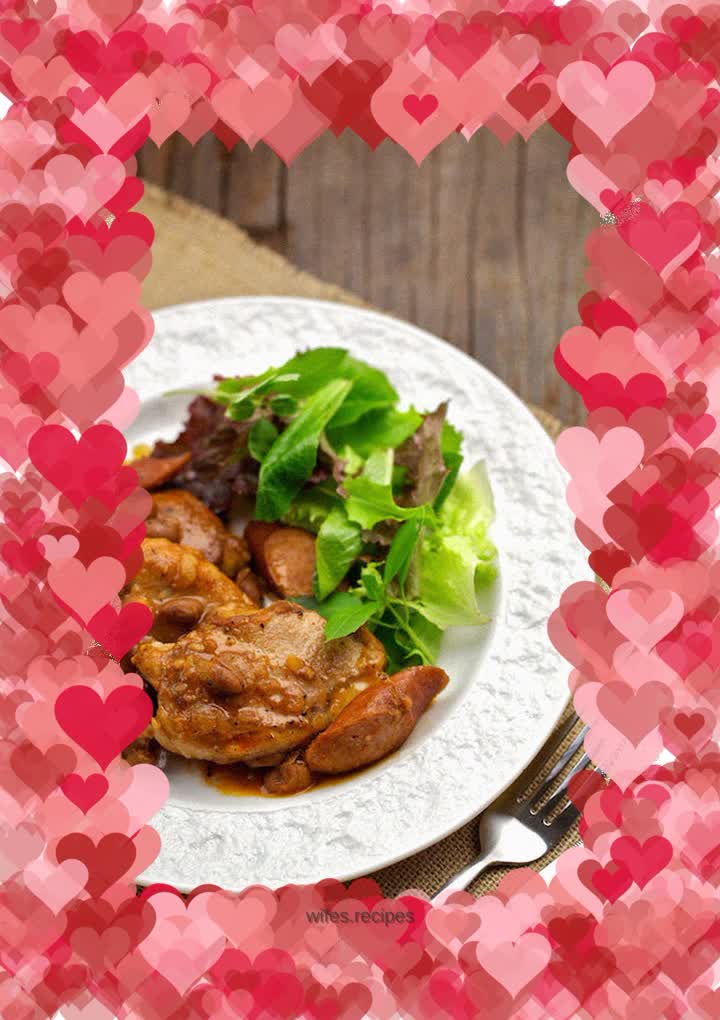 Iberian pork loin with sausage & beans