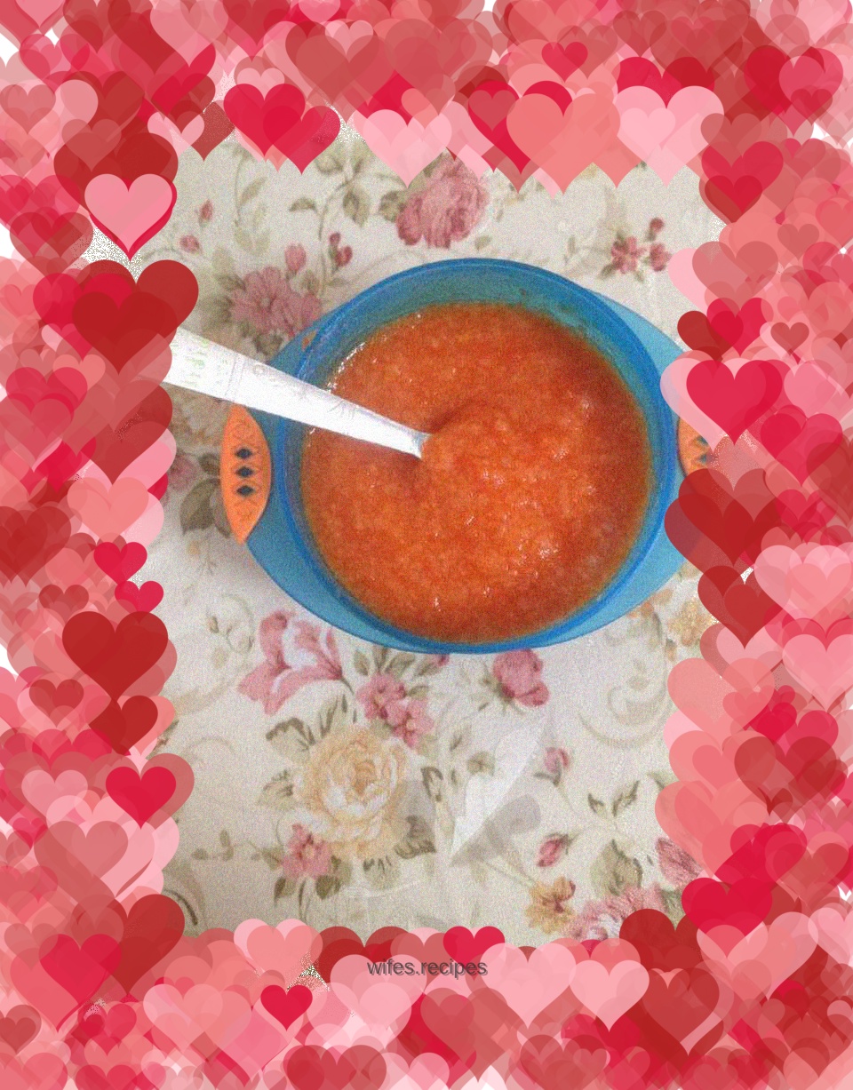 Baby food supplement carrot puree