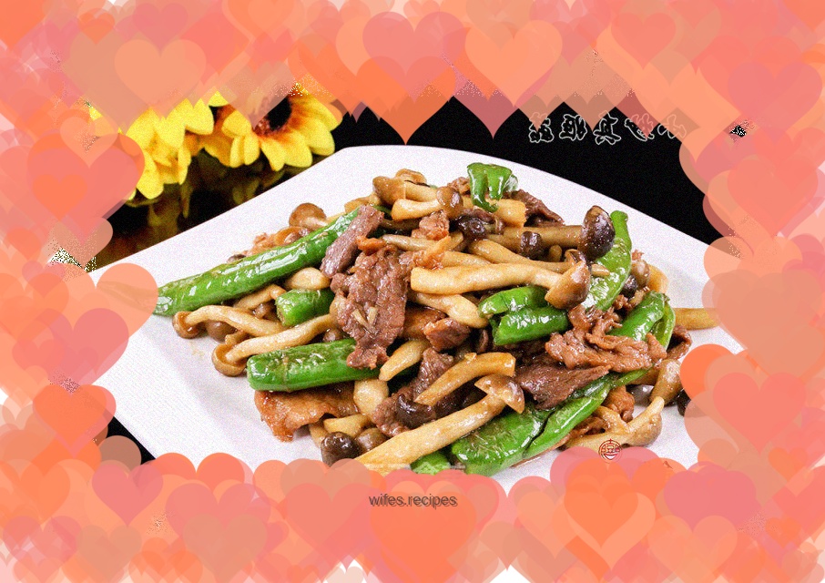 Green pepper and mushroom