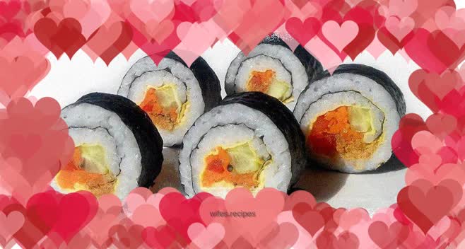 Let your children fall in love with eating - meat floss sushi