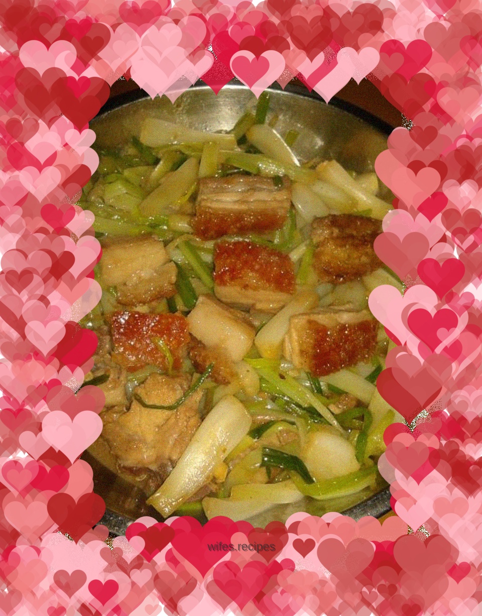 Crispy roasted pork and stir-fried buckwheat