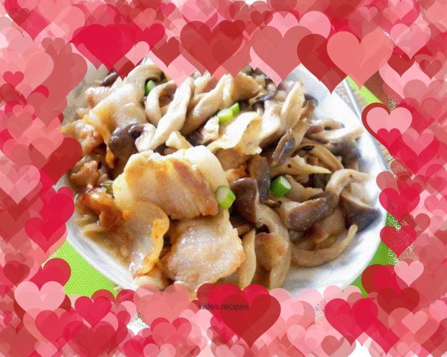 Roasted pork with oyster mushrooms