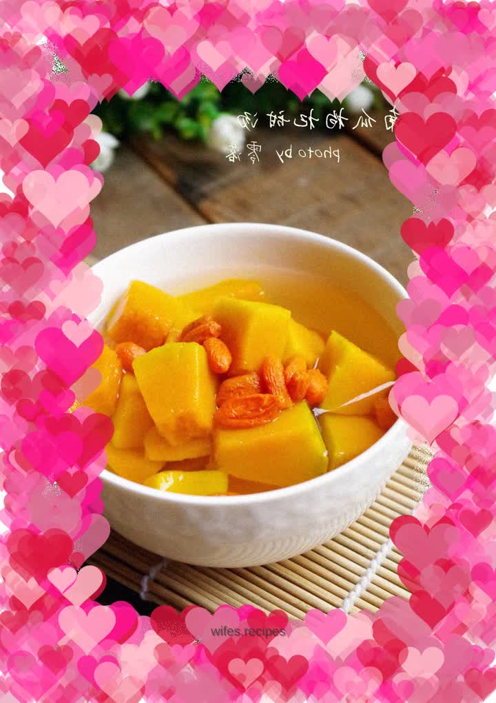 Pumpkin and wolfberry sweet soup