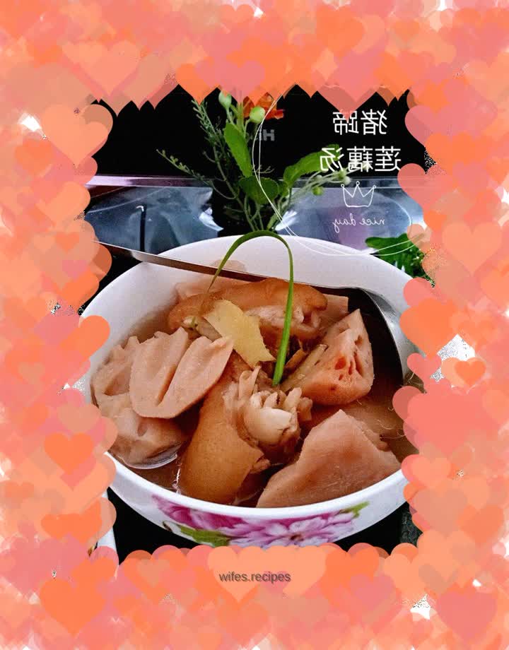 Pork trotters, lotus root soup