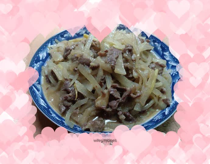 Stir-fried beef with white radish