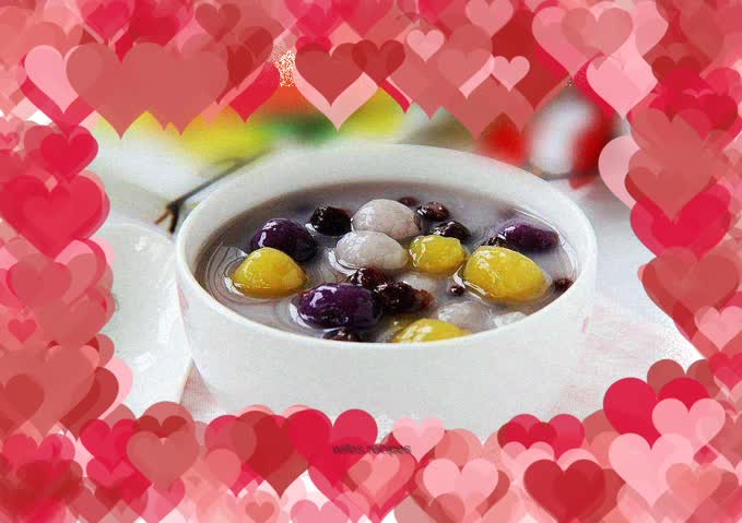 Honey red bean and taro balls