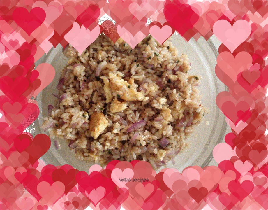 Onion and egg fried rice