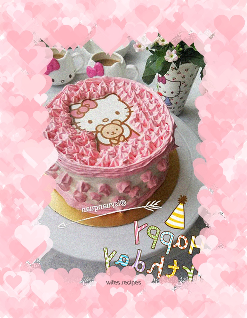 Hello kitty cream birthday cake (6 inches)
