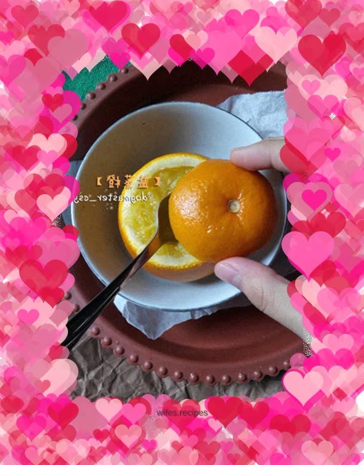 [Steamed orange with salt] is said to be effective for colds or coughs