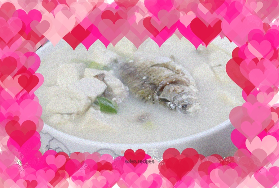 Crucian carp stewed with tofu