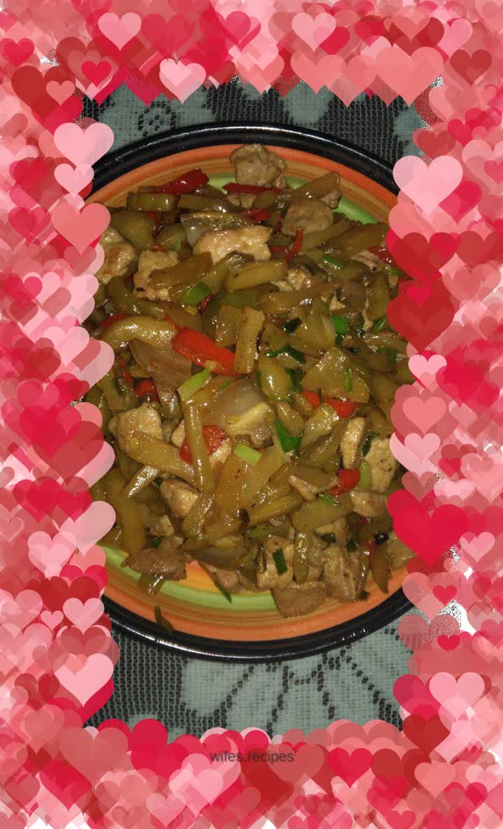 Stir-fried pork with pickled mustard