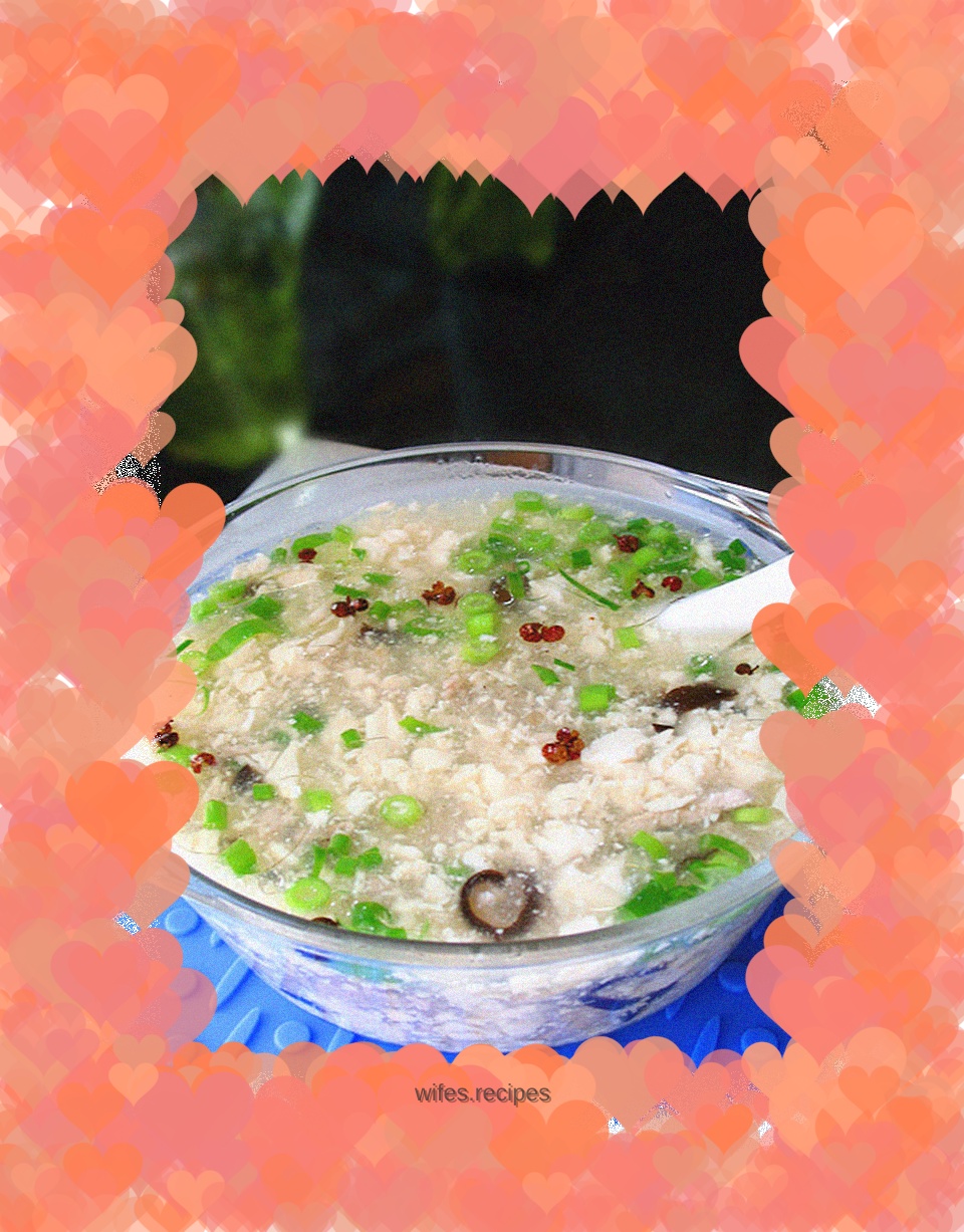 Pork slices and bean curd soup