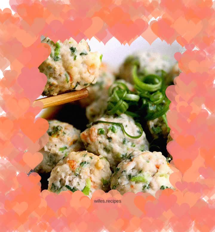 Soy Sauce, Wild Vegetables and Shrimp Balls