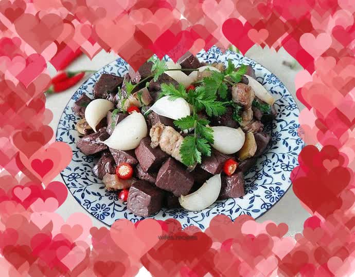 Roasted Pork Blood with Garlic