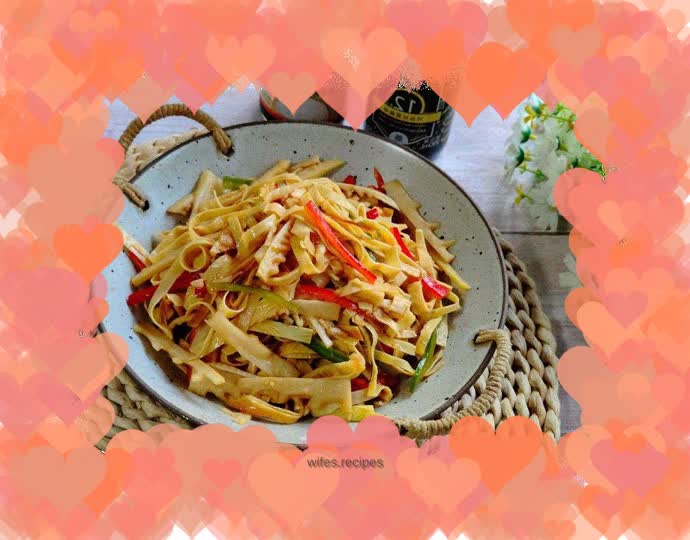 Bamboo shoots mixed with tofu skin