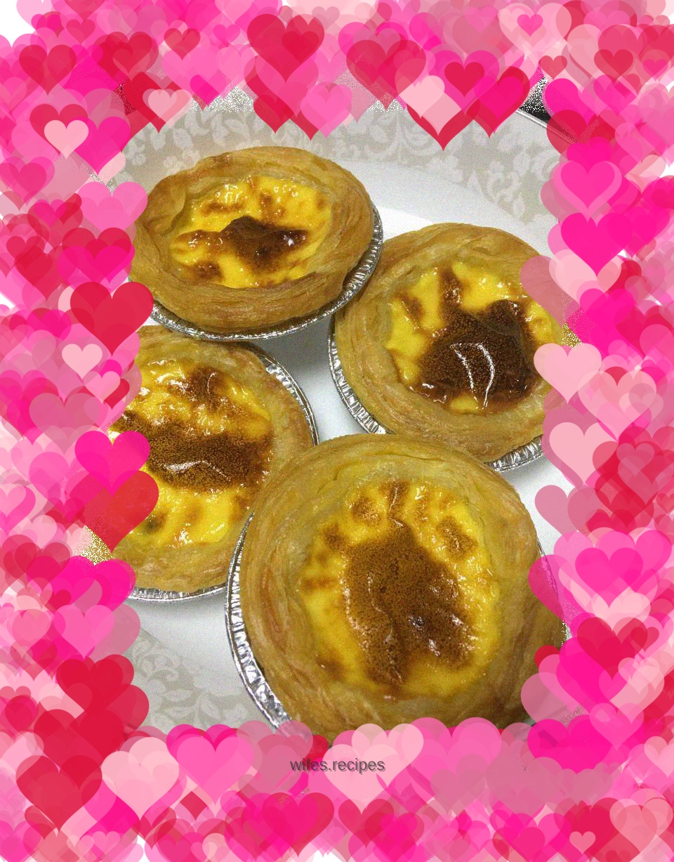 Red bean egg tarts (for 9 egg tarts)