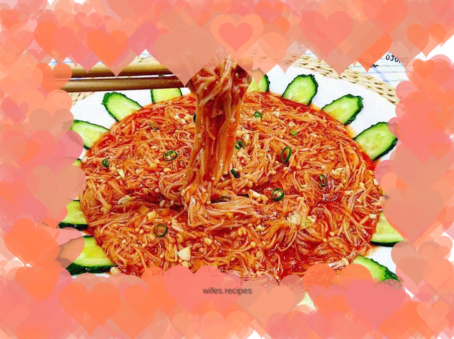 Tomato Garlic Enoki Mushrooms