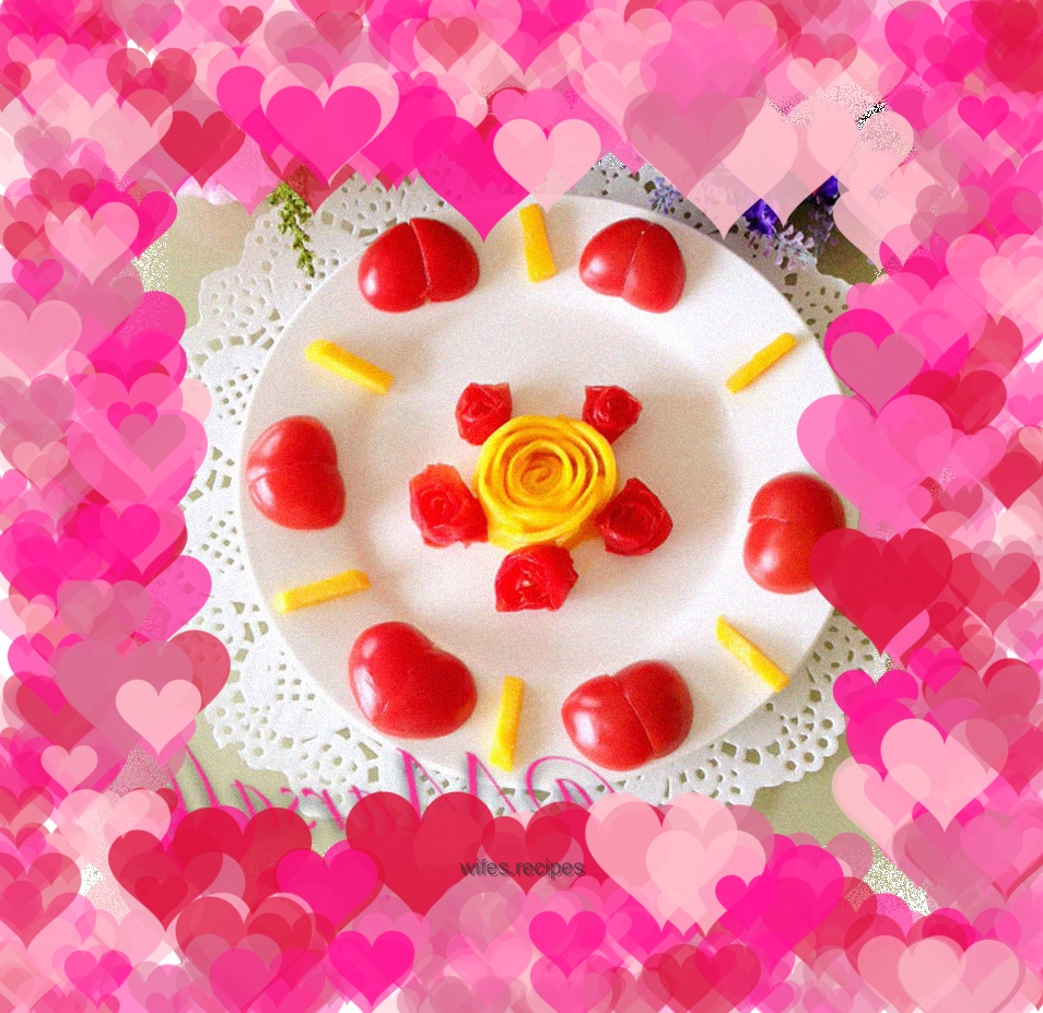Tomato hearts and roses