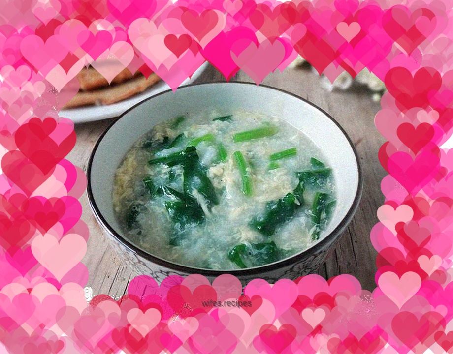 Egg drop spinach porridge
