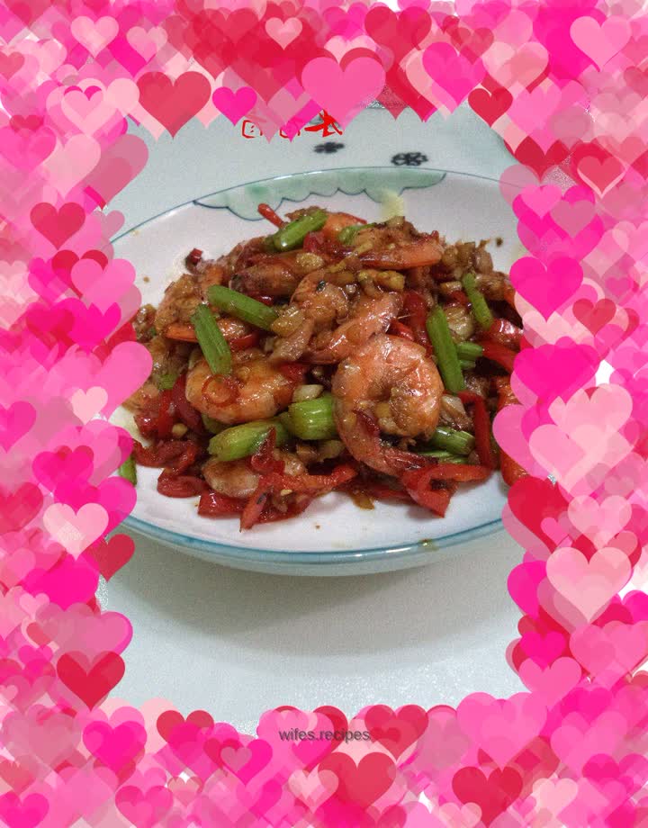 Fried Shrimp with Rice Pepper and Garlic