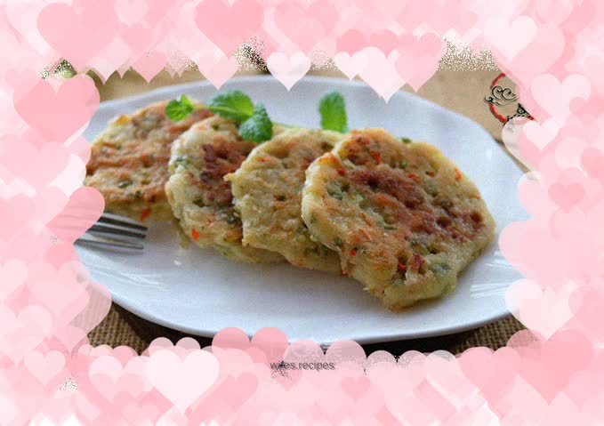 Green onion, cilantro and meat pancakes
