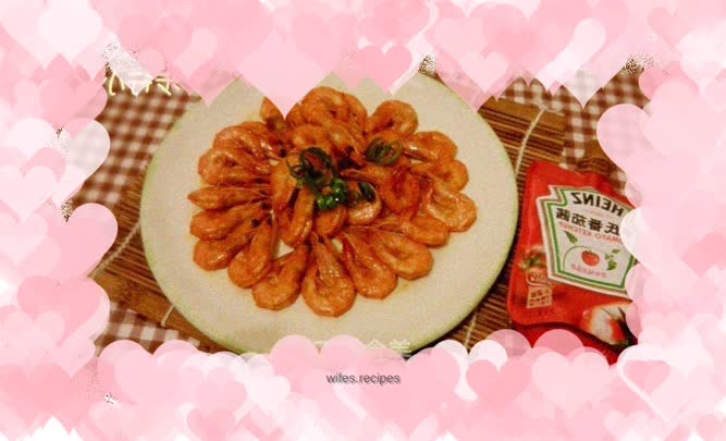 Open-back prawns in tomato sauce