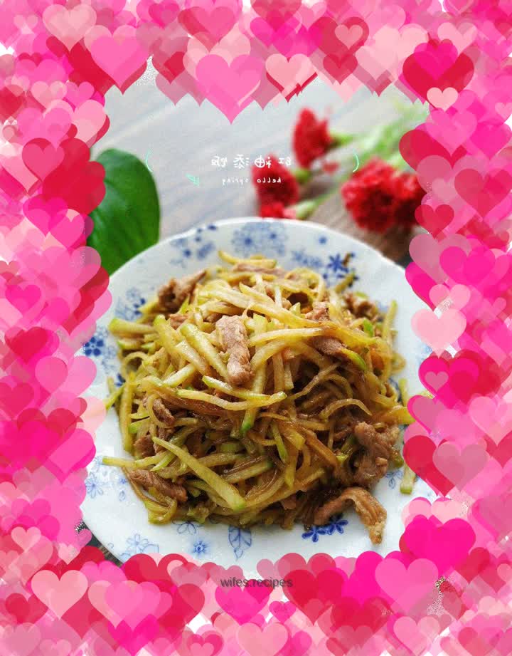 Fried pork with radish vermicelli