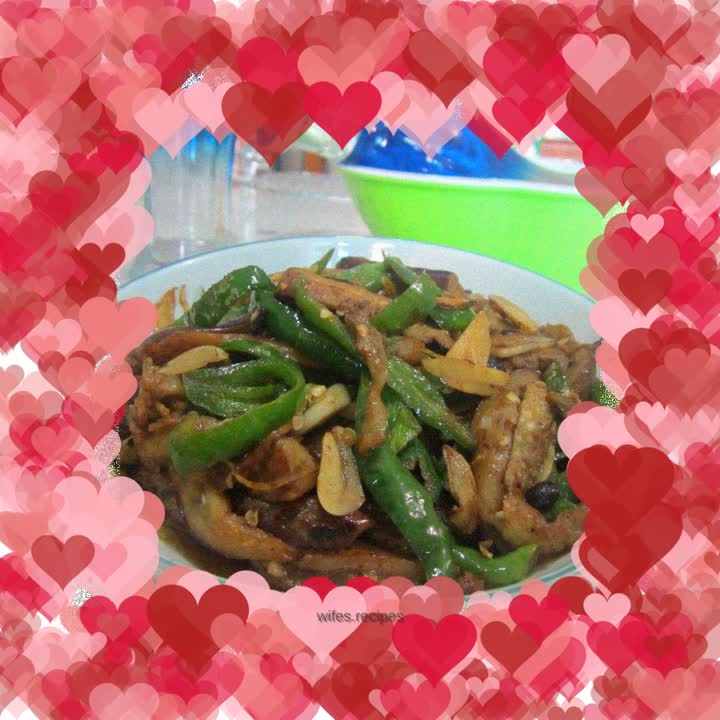 Fried eggplant with pepper