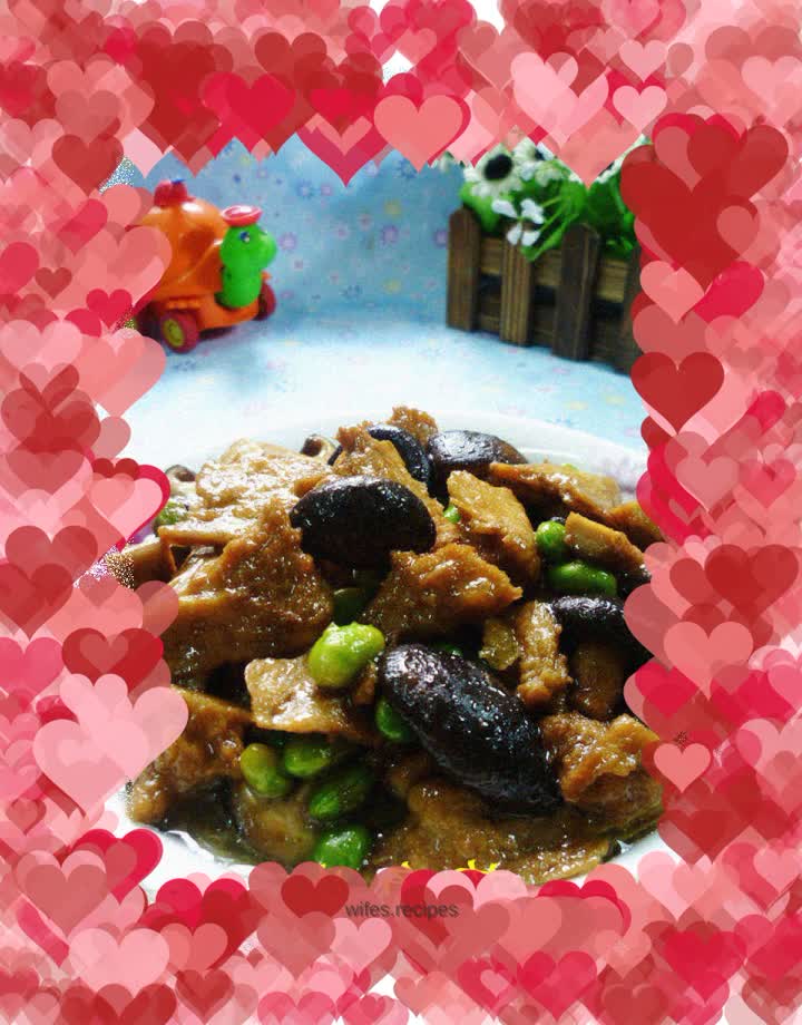 Grilled braised mushroom and edamame