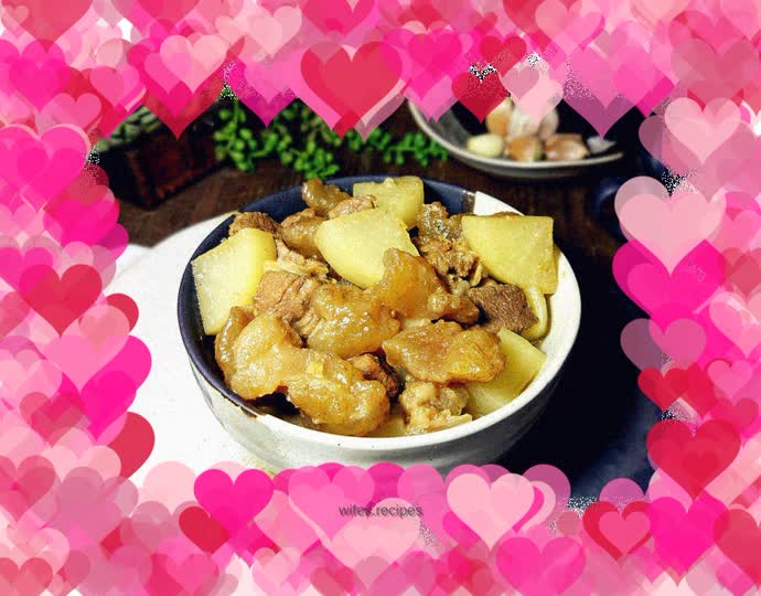 Braised beef tendon with white radish