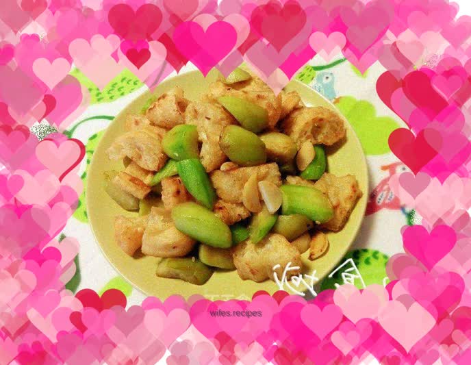 The taste of summer【Fried dough sticks with loofah】