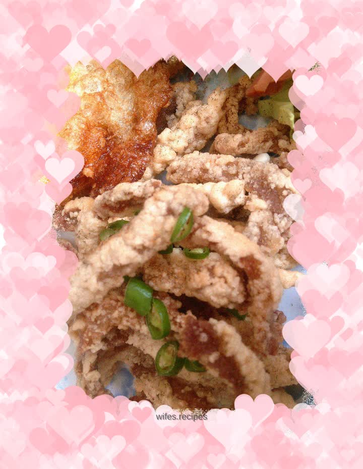 Black pepper fried pork strips