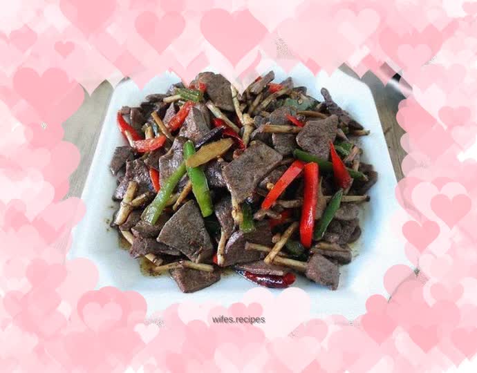 Stir-fried pork liver with Houttuynia cordata